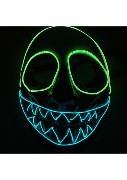 LED Parlayan Zombi Hayalet Cadılar Bayramı Maskesi Cosplay Costume Prop Fantezi Elbise (Yurt Dışından)