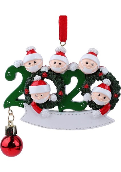 2020 Noel Ağacı Asılı Süsler Karantina Santa Aile Kişiselleştirilmiş 5 Santa (Yurt Dışından)