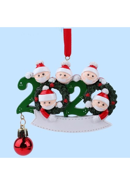 2020 Noel Ağacı Asılı Süsler Karantina Santa Aile Kişiselleştirilmiş 5 Santa (Yurt Dışından) fırsatları