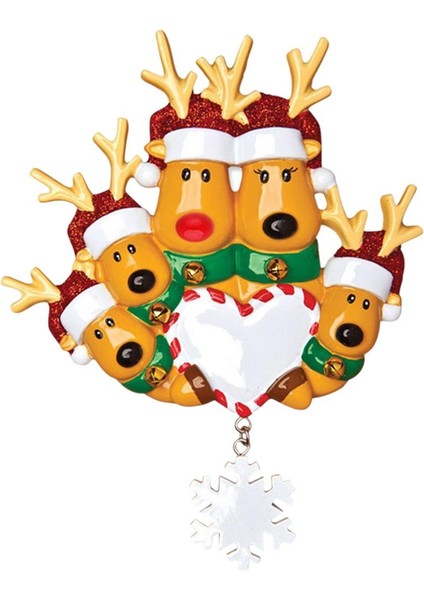 Noel Ağacı Asılı Süsler Elk Geyik Aile Kolye Tatil Dekoratif 5 Noel Elk (Yurt Dışından)