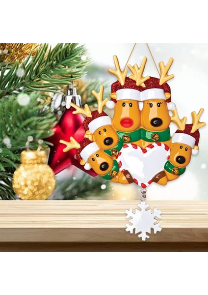 Noel Ağacı Asılı Süsler Elk Geyik Aile Kolye Tatil Dekoratif 5 Noel Elk (Yurt Dışından)