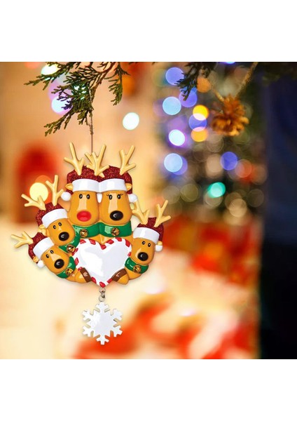 Noel Ağacı Asılı Süsler Elk Geyik Aile Kolye Tatil Dekoratif 5 Noel Elk (Yurt Dışından)