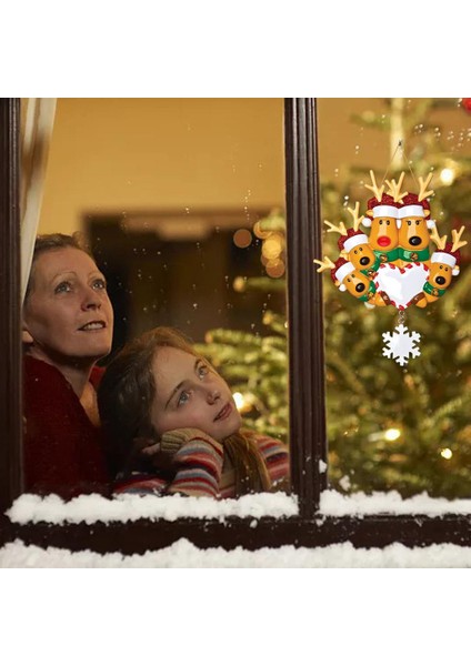 Noel Ağacı Asılı Süsler Elk Geyik Aile Kolye Tatil Dekoratif 5 Noel Elk (Yurt Dışından)