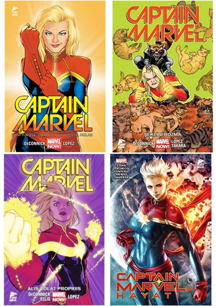 Yayınevi Captain Marvel Çizgi Roman 4 Cilt Set ( 1-2-3 ve Hayatı )