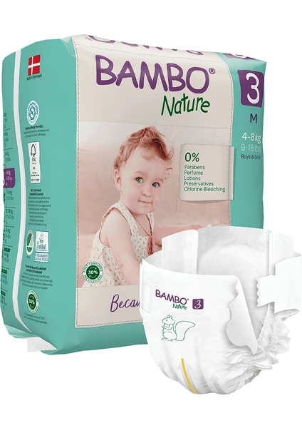 Bambo Nature No:3 Ekolojik Bebek Bezi 4-8 kg 28'li