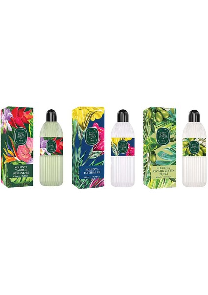 Kolonya Yağmur Ormanları, Hatıralar ve Ayvalık Zeytin Çiçeği Pet Şişe 400 ml