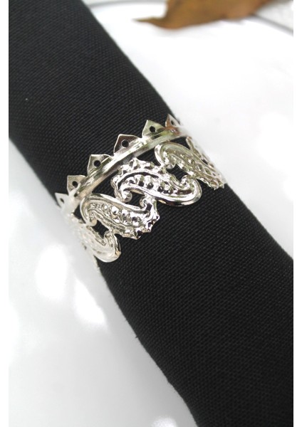 6 Adet Silver Casablanca Luxury Metal Peçete Halkası