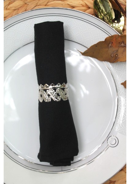 6 Adet Silver Casablanca Luxury Metal Peçete Halkası fiyatları