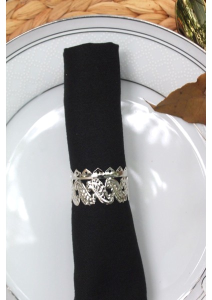 6 Adet Silver Casablanca Luxury Metal Peçete Halkası modelleri