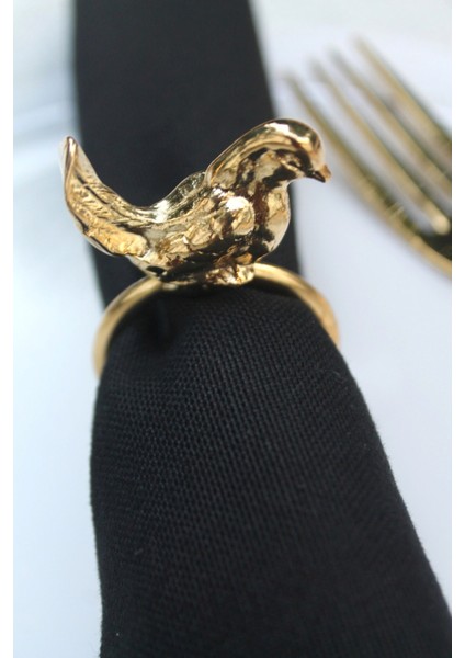 6 Adet Gold Kuş Figürlü Modern Metal Peçete Halkası fiyatları