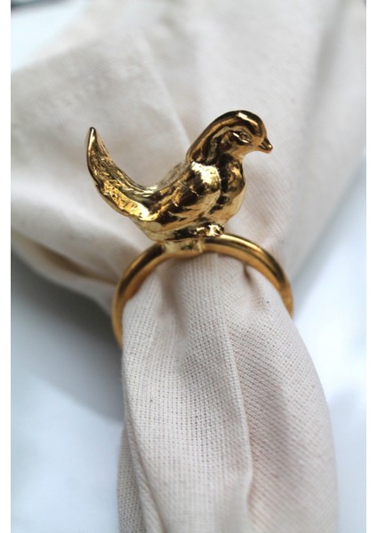 6 Adet Gold Kuş Figürlü Modern Metal Peçete Halkası modelleri