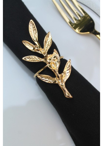 6 Adet Gold Zeytin Dalı Modern Metal Peçete Halkası fiyatları