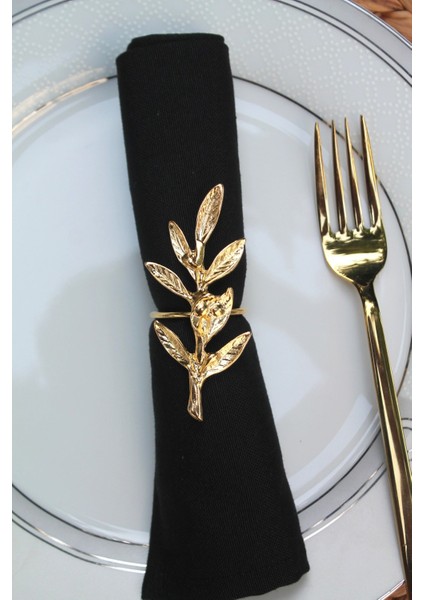6 Adet Gold Zeytin Dalı Modern Metal Peçete Halkası fırsatları