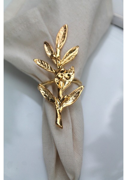 6 Adet Gold Zeytin Dalı Modern Metal Peçete Halkası indirimleri