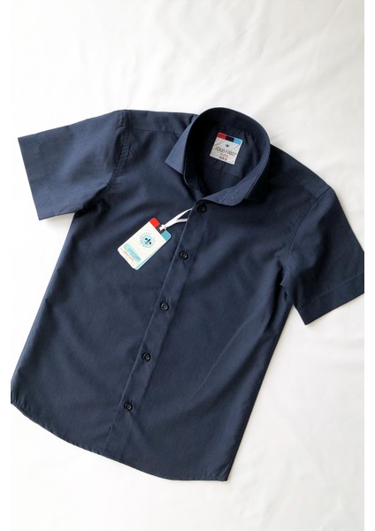 Düz Kısa Kol Çocuk Gömleği