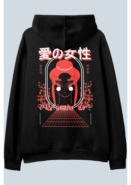 Dragon Eye Siyah Oversize Kapüşonlu Sweatshirt Hoodie