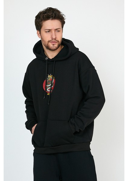 Victory Or Death Siyah Oversize Kapüşonlu Sweatshirt Hoodie modelleri