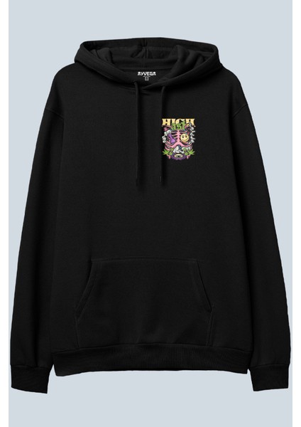 High Asf Siyah Oversize Kapüşonlu Sweatshirt Hoodie fiyatları
