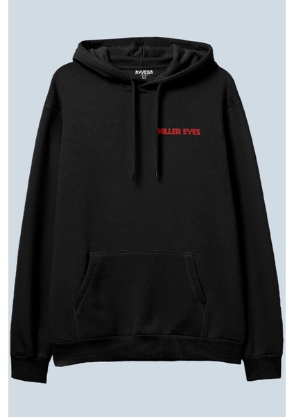 Killer Eyes Siyah Oversize Kapüşonlu Sweatshirt Hoodie fiyatları