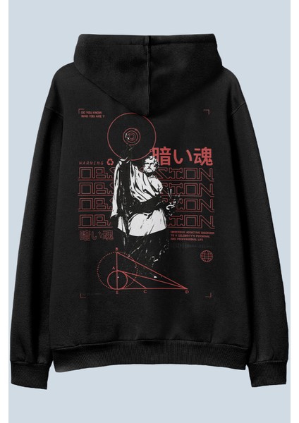 Obsession Siyah Oversize Kapüşonlu Sweatshirt Hoodie