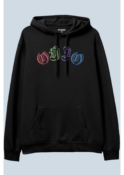 Ohio Siyah Oversize Kapüşonlu Sweatshirt Hoodie