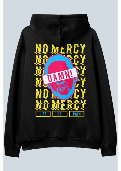 No Mercy V2 Siyah Oversize Kapüşonlu Sweatshirt Hoodie