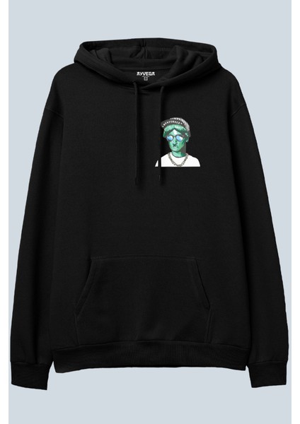 Keep Cool Siyah Oversize Kapüşonlu Sweatshirt Hoodie