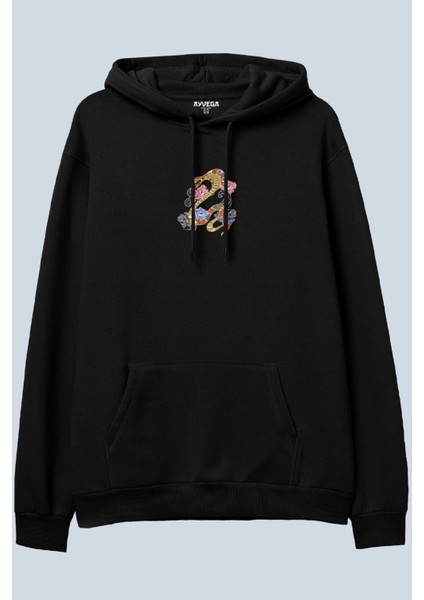 Free Style Siyah Oversize Kapüşonlu Sweatshirt Hoodie