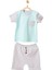 Erkek Bebek Mint Rengi Cepli Alt Üst Şort Takım AC21772R 1