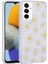 Samsung Galaxy M23 Uyumlu Kılıf Simli Kalpli ve Çiçekli Desenli Parlak Tasarım Soft Kılıf 1