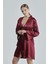 8620 Kadın Çeyizlik Saten 6'lı Set-Bordo 2