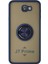 Samsung Galaxy J7 Prime Kılıf Standlı Yüzüklü Buzlu Tasarım Arka Kapak - Lacivert 1