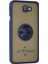 Samsung Galaxy J7 Prime Kılıf Standlı Yüzüklü Buzlu Tasarım Arka Kapak - Lacivert 2