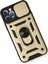iPhone 12 Pro Kılıf Kamera Korumalı Sürgülü Yüzüklü Armor Military Zırh Tank - Gold 3
