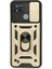 Realme C11 2021 Kılıf Kamera Korumalı Sürgülü Yüzüklü Armor Military Zırh Tank - Gold 1