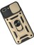 iPhone 7 Plus Kılıf Kamera Korumalı Sürgülü Yüzüklü Armor Military Zırh Tank - Gold 3