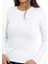 Elastan Uzun Kol Kadın Body 2203 Beyaz 1