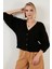 V Yaka Düğmeli Örgülü Triko Hırka Kadın Hırka 6310007 1