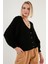 V Yaka Düğmeli Örgülü Triko Hırka Kadın Hırka 6310007 2