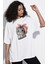 Zokawear Oversize Unisex Beyaz Sevimli Minik Kedi Baskılı TShirt 1