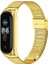 Xiaomi Mi Band 7 Uyumlu Kordon Metal Hasır Çelik Örgülü Klipsi Kayış Ayarlanır Gold 1