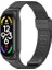 Xiaomi Mi Band 7 Uyumlu Kordon Metal Hasır Çelik Örgülü Klipsi Kayış Ayarlanır Siyah 1