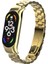 Xiaomi Mi Band 7 Uyumlu Kordon Kayış Klasik Metal Baklalı Ayarlanır Gold Kordon 3