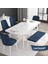 Concept Roy Serisi 80 x 132 cm Açılabilir Mdf Masa Beyaz Mutfak Masa Takımı 4 Sandalye 1 Bench 5