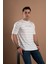 Oversize Çizgili Sıfır Yaka Erkek Penye T-Shirt 2
