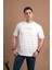 Oversize Çizgili Sıfır Yaka Erkek Penye T-Shirt 3