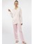 3367 Pembe Kadın Empirme Patlı Battal Uzun Kollu Pijama Takım 1