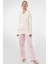 3367 Pembe Kadın Empirme Patlı Battal Uzun Kollu Pijama Takım 3