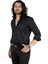 Siyah Dik Yaka Slim Fit Kesim Pamuk Saten Erkek Gömlek 2209615 5