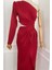 Ges Moda G0262 Tek Omuz Drape Detaylı Tasarım Elbise Kırmızı 5